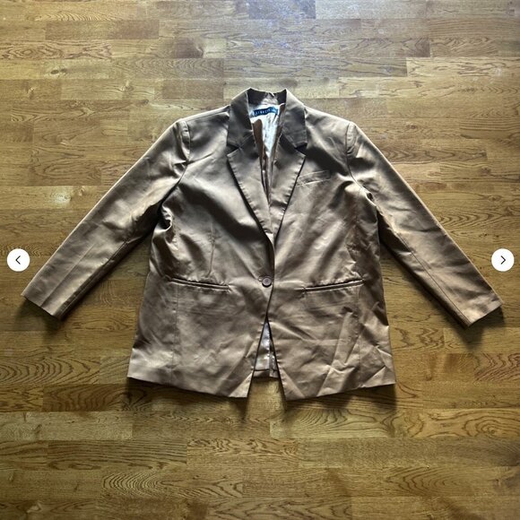 Lioness Oversized Blazer L Tan Brown Beige singe button jacket Welcome to Jungle - Picture 1 of 6